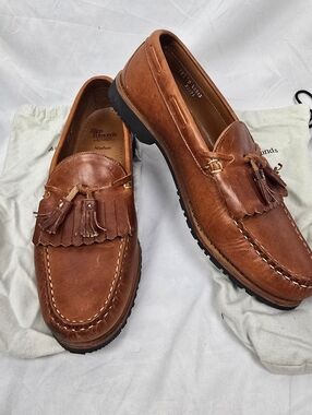 Allen Edmonds Men's Nashua Tassel Loafers Tan Leather Preppy Beachy sz 12 D